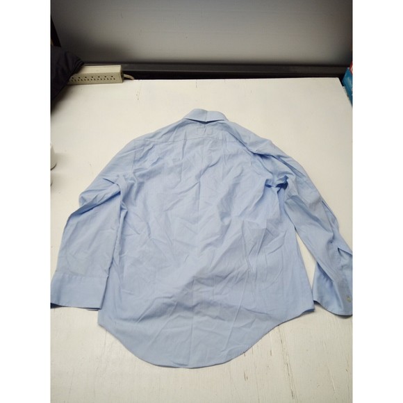 Vintage Kmart Permanent Press Button Up Shirt Size 17 1/2 -33 Light Blue Long Sl - Picture 5 of 5